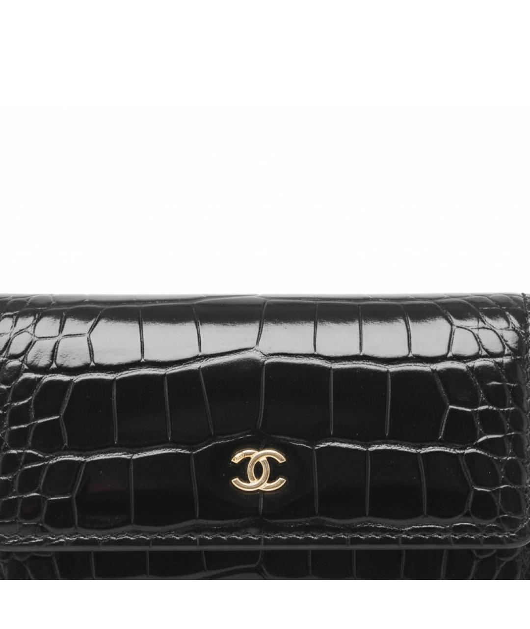 CHANEL Черный кардхолдер из экзотической кожи, фото 2