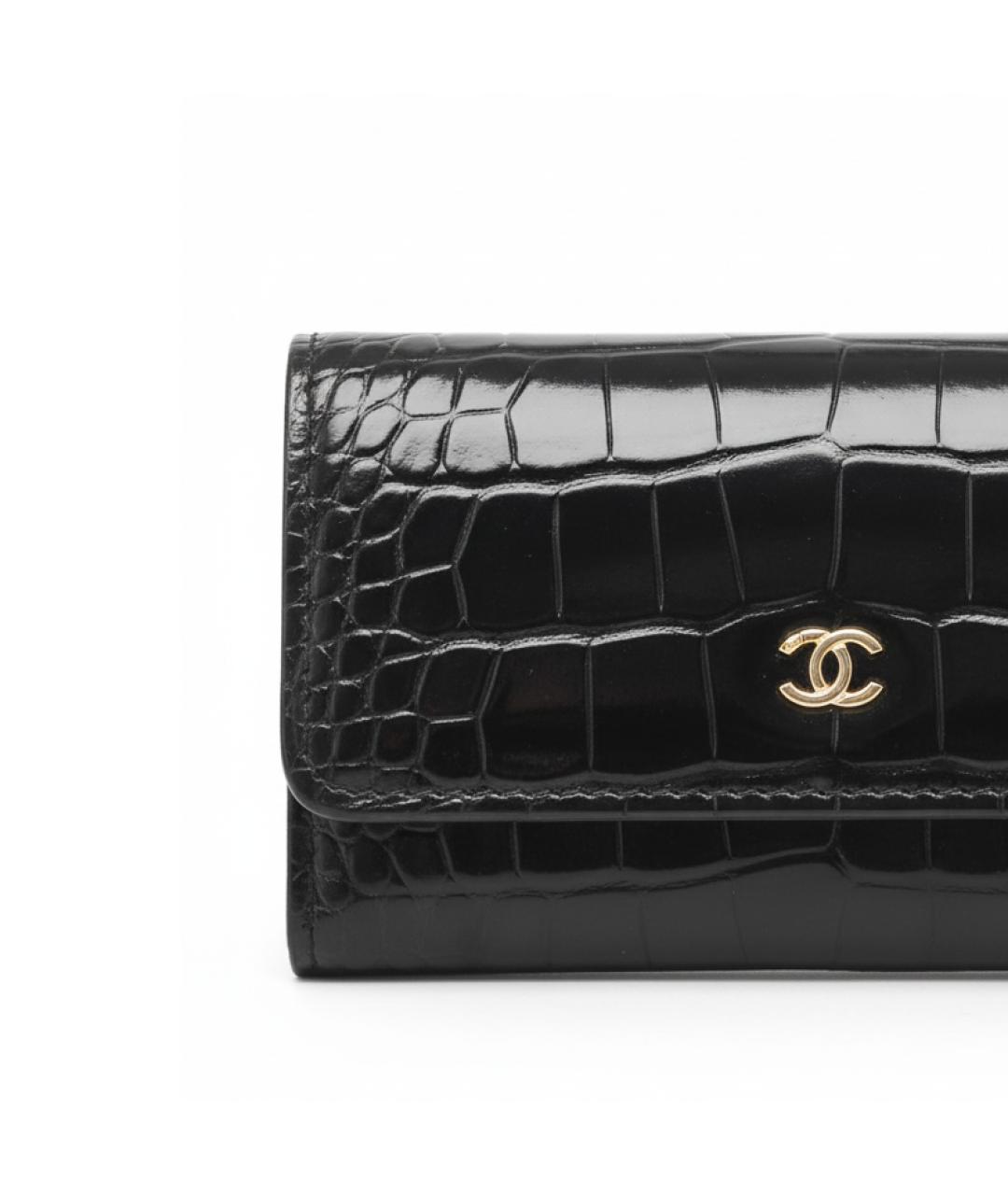 CHANEL Черный кардхолдер из экзотической кожи, фото 3