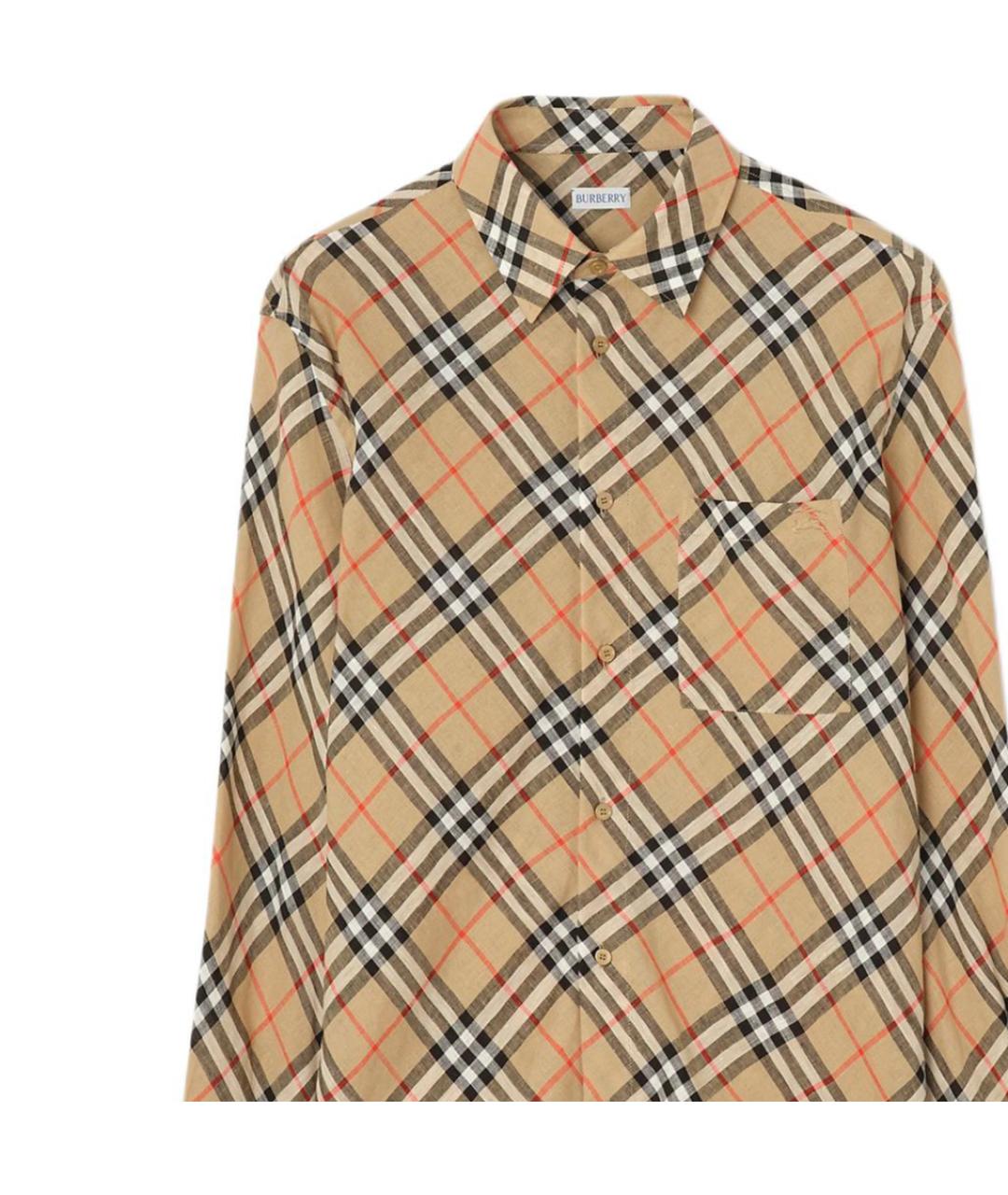 BURBERRY Бежевая классическая рубашка, фото 4
