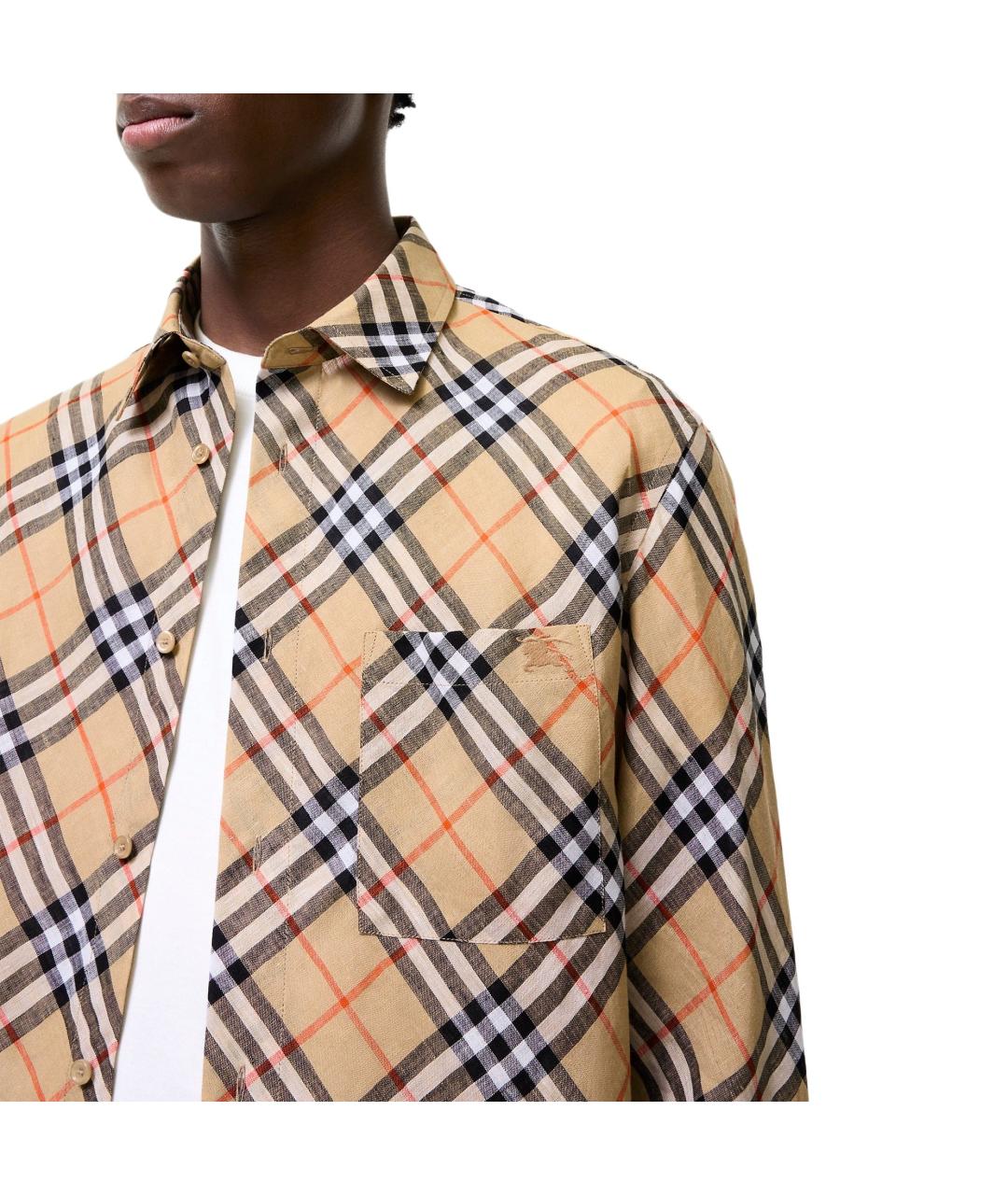 BURBERRY Бежевая классическая рубашка, фото 3