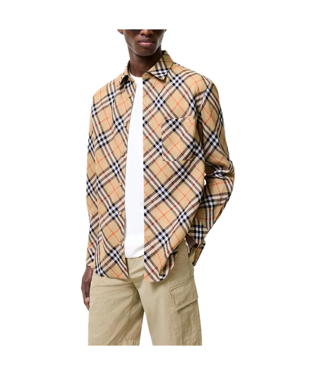 BURBERRY Бежевая классическая рубашка, фото 2