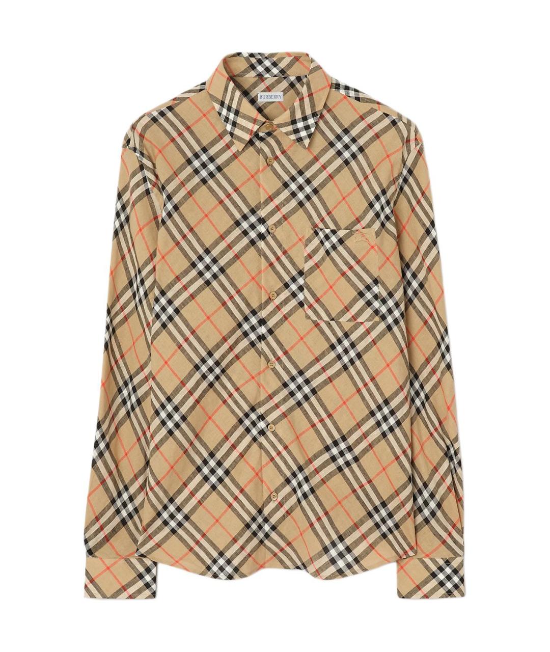 BURBERRY Бежевая классическая рубашка, фото 1