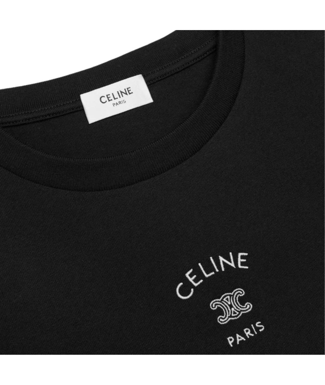 CELINE Черная футболка, фото 3