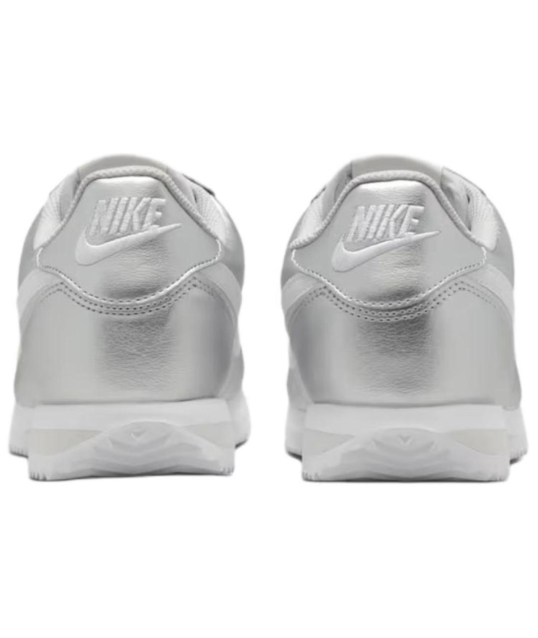 NIKE Серебряные кожаные кроссовки, фото 5