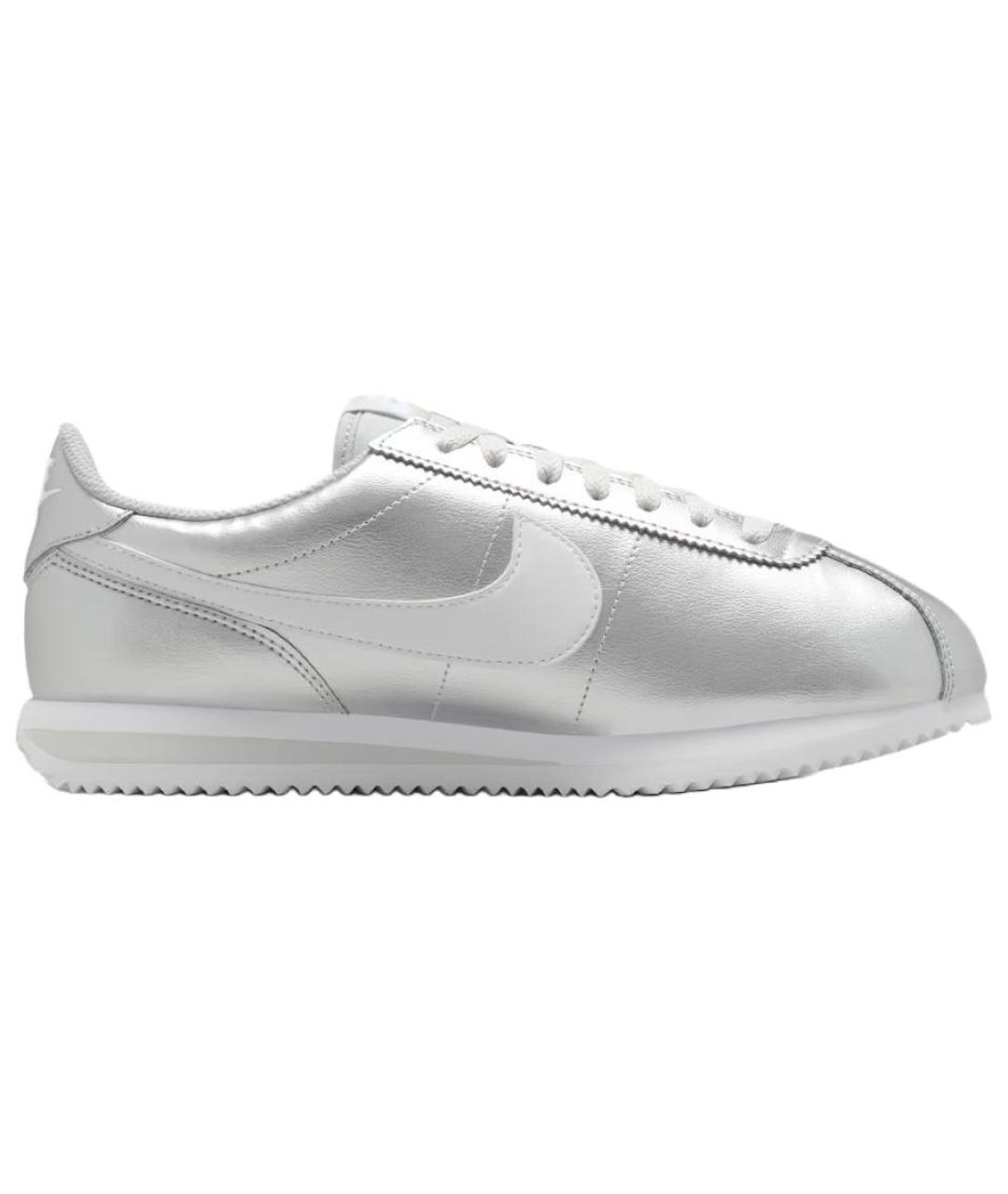 NIKE Серебряные кожаные кроссовки, фото 8