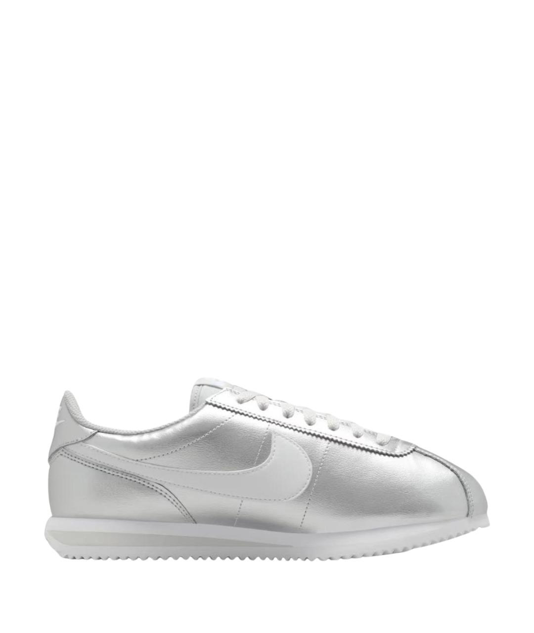 NIKE Серебряные кожаные кроссовки, фото 1