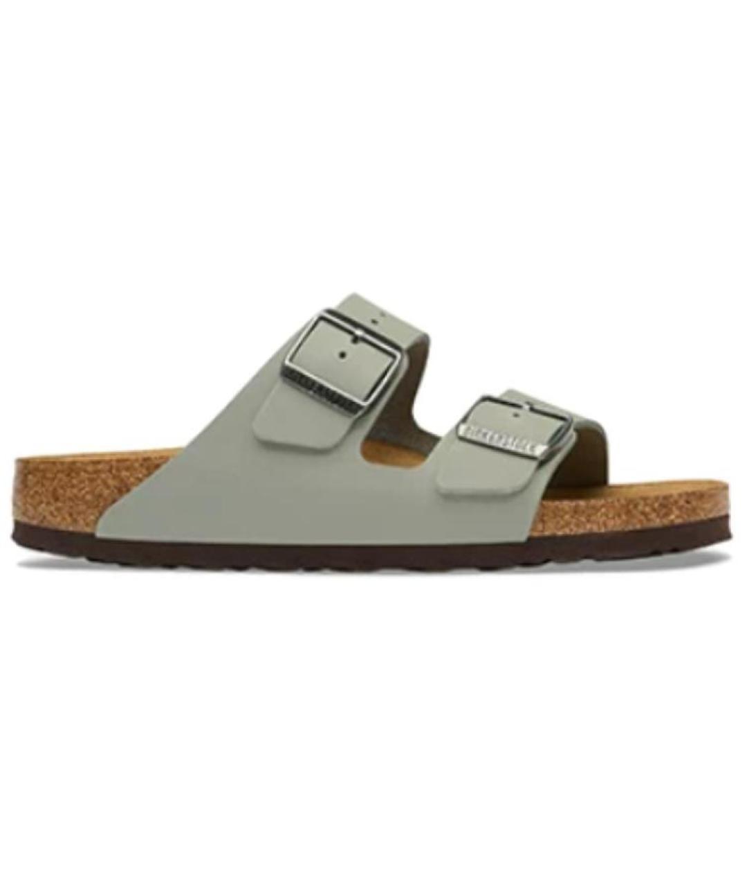 BIRKENSTOCK Зеленые кожаные сандалии, фото 1