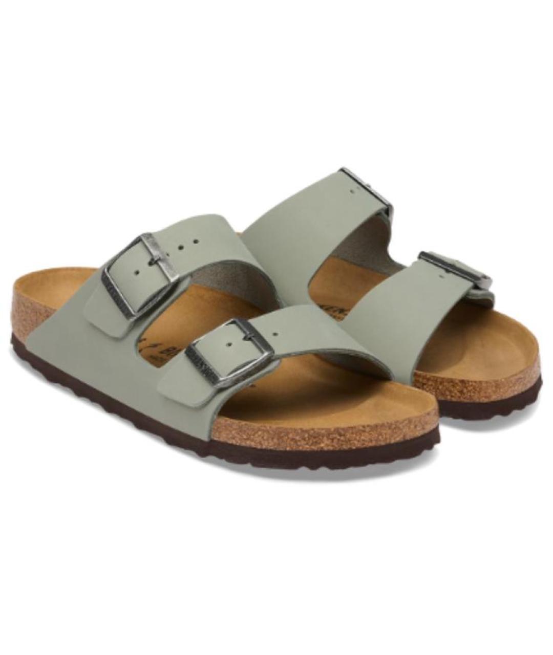 BIRKENSTOCK Зеленые кожаные сандалии, фото 3