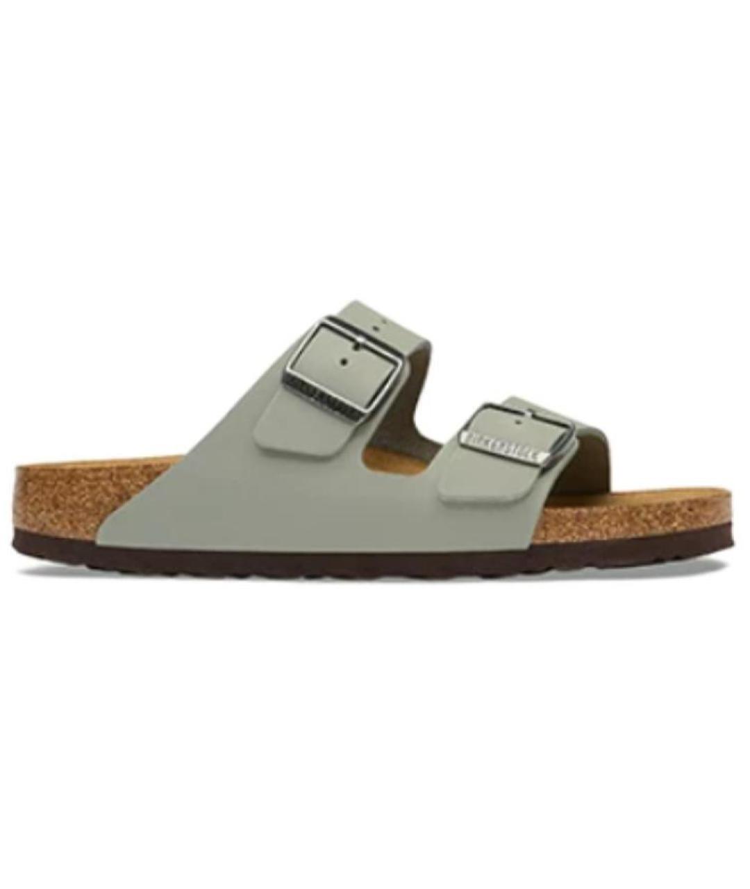 BIRKENSTOCK Зеленые кожаные сандалии, фото 1