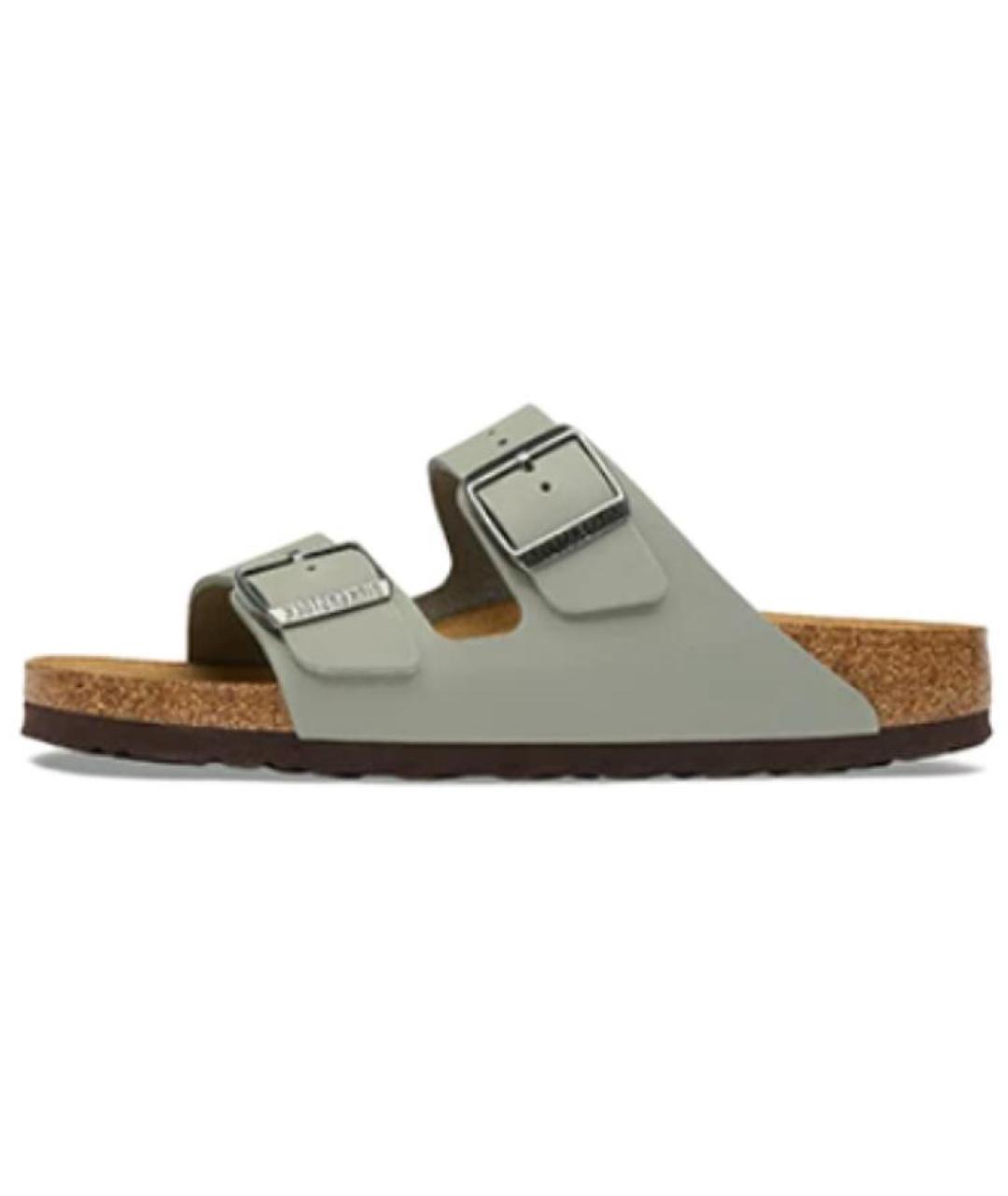 BIRKENSTOCK Зеленые кожаные сандалии, фото 4