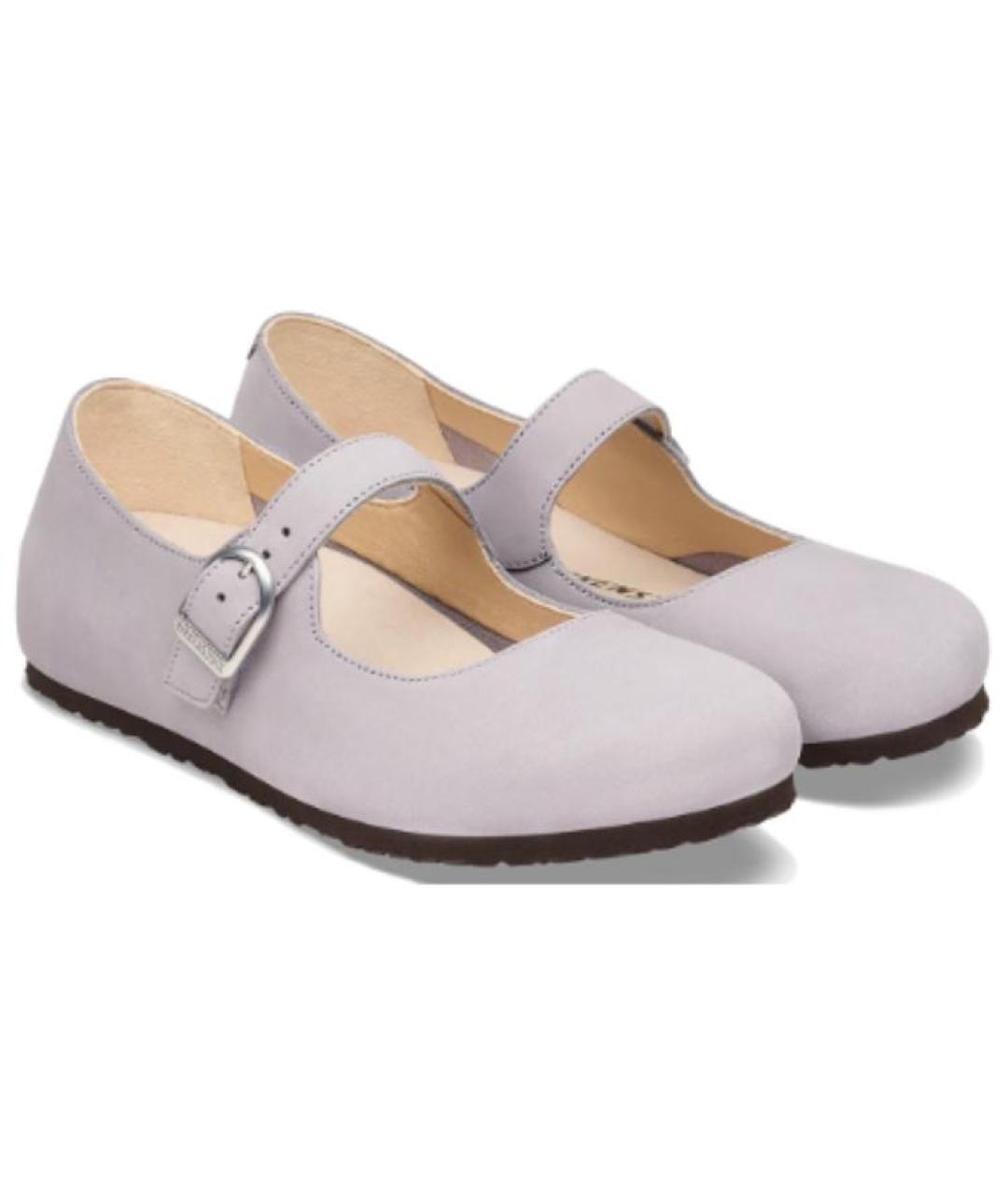 BIRKENSTOCK Фиолетовые кожаные балетки, фото 2