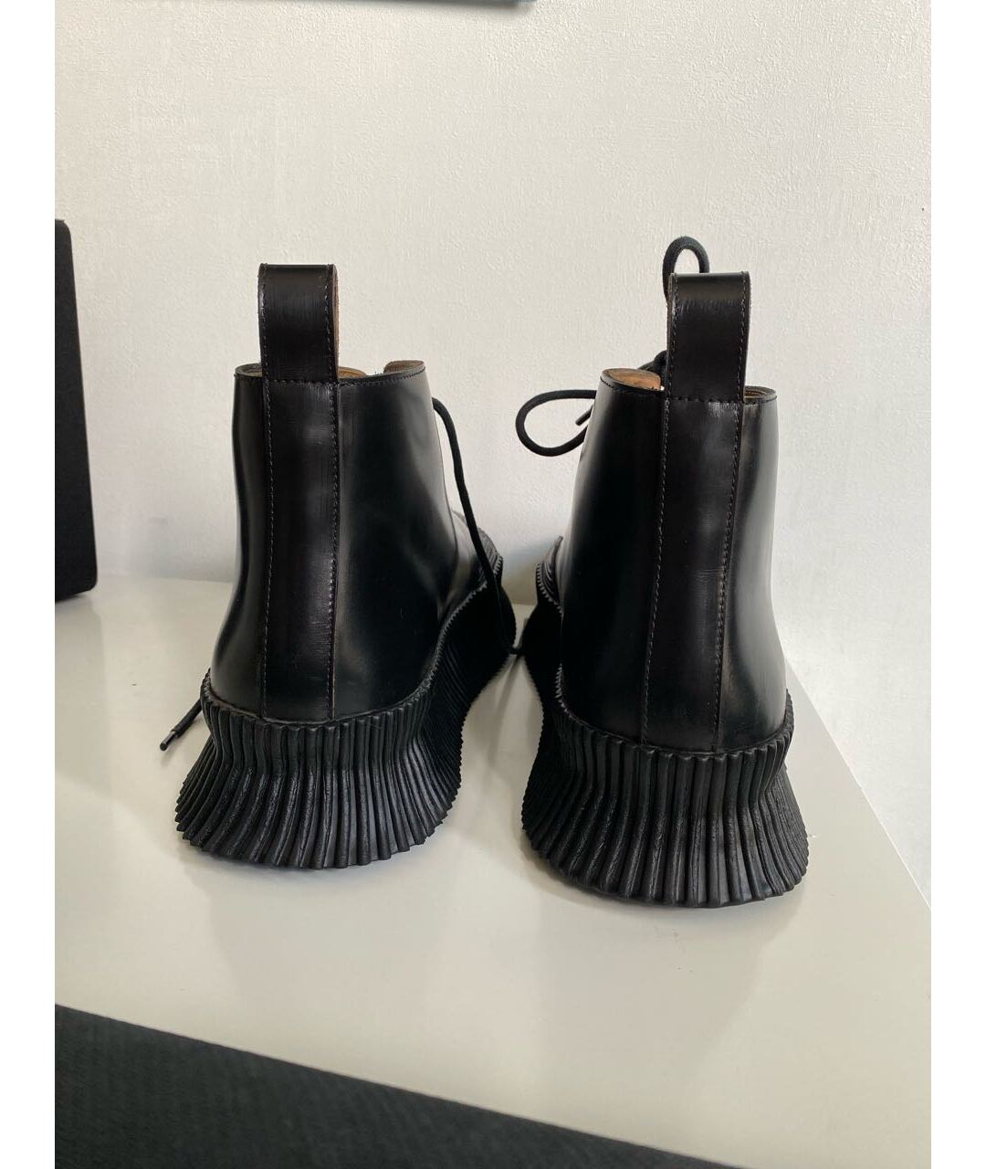 JIL SANDER Черные кожаные высокие ботинки, фото 4