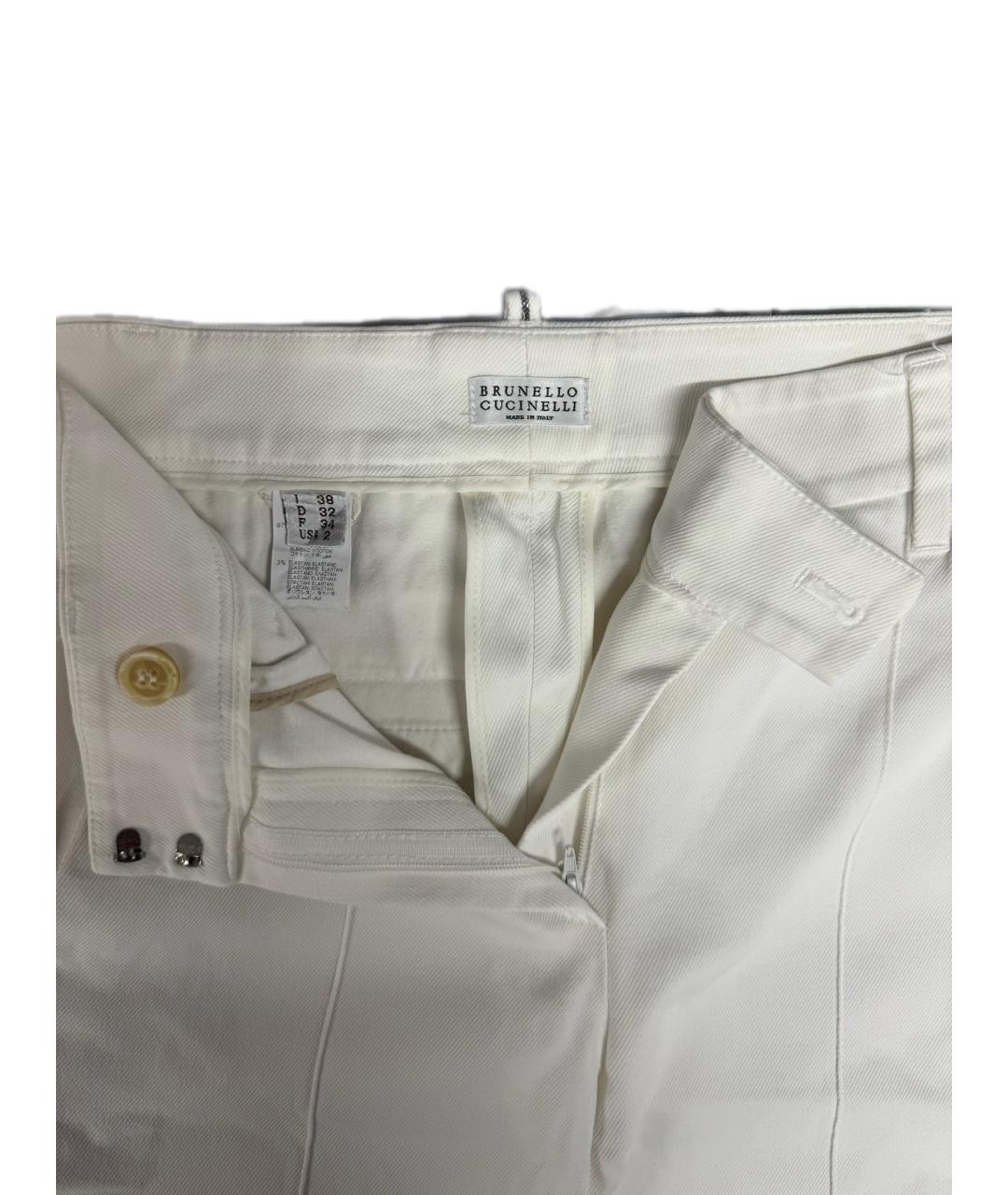 BRUNELLO CUCINELLI Бежевые хлопковые брюки широкие, фото 4