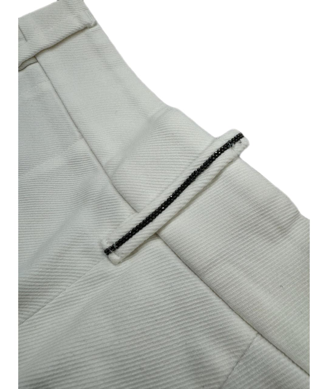 BRUNELLO CUCINELLI Бежевые хлопковые брюки широкие, фото 3