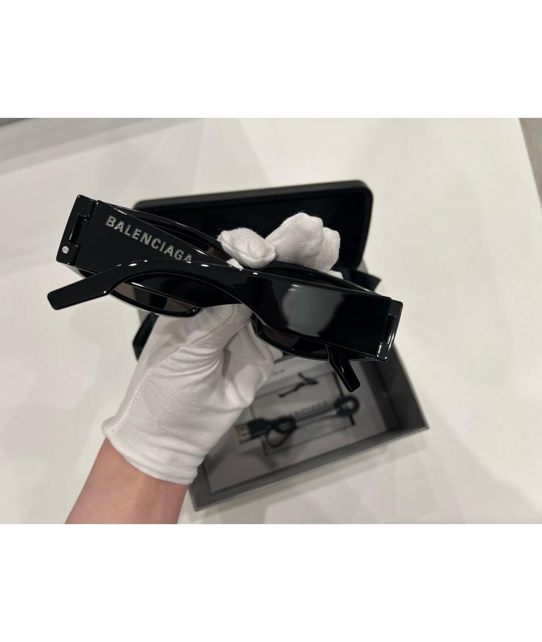 BALENCIAGA Черные пластиковые солнцезащитные очки, фото 6