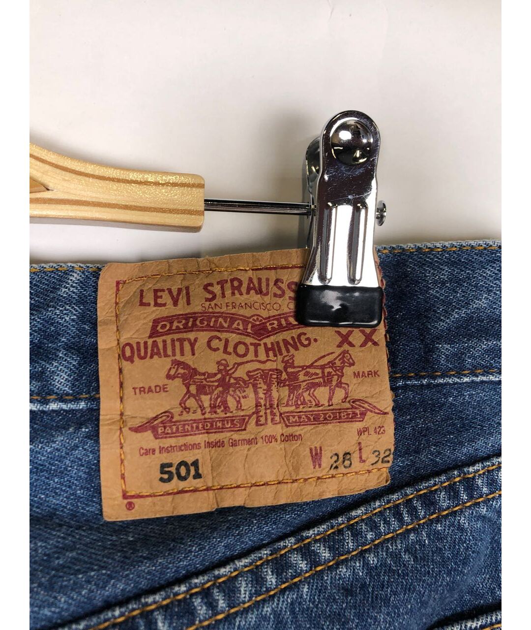 LEVI'S Синие прямые джинсы, фото 3