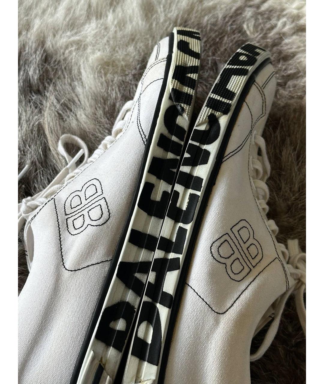 BALENCIAGA Бежевые текстильные низкие кроссовки / кеды, фото 3