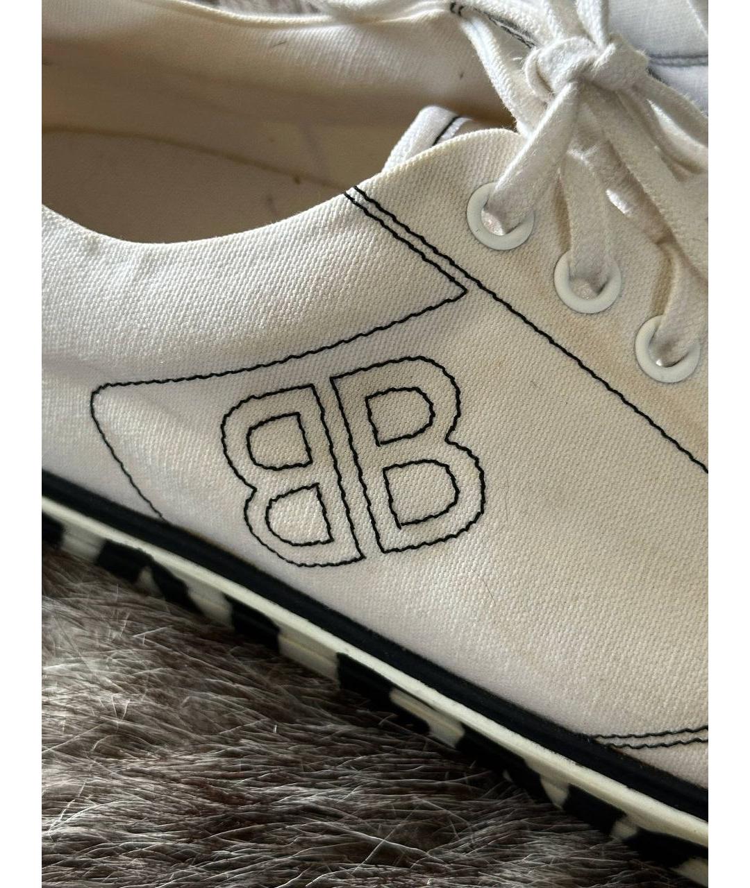 BALENCIAGA Бежевые текстильные низкие кроссовки / кеды, фото 7