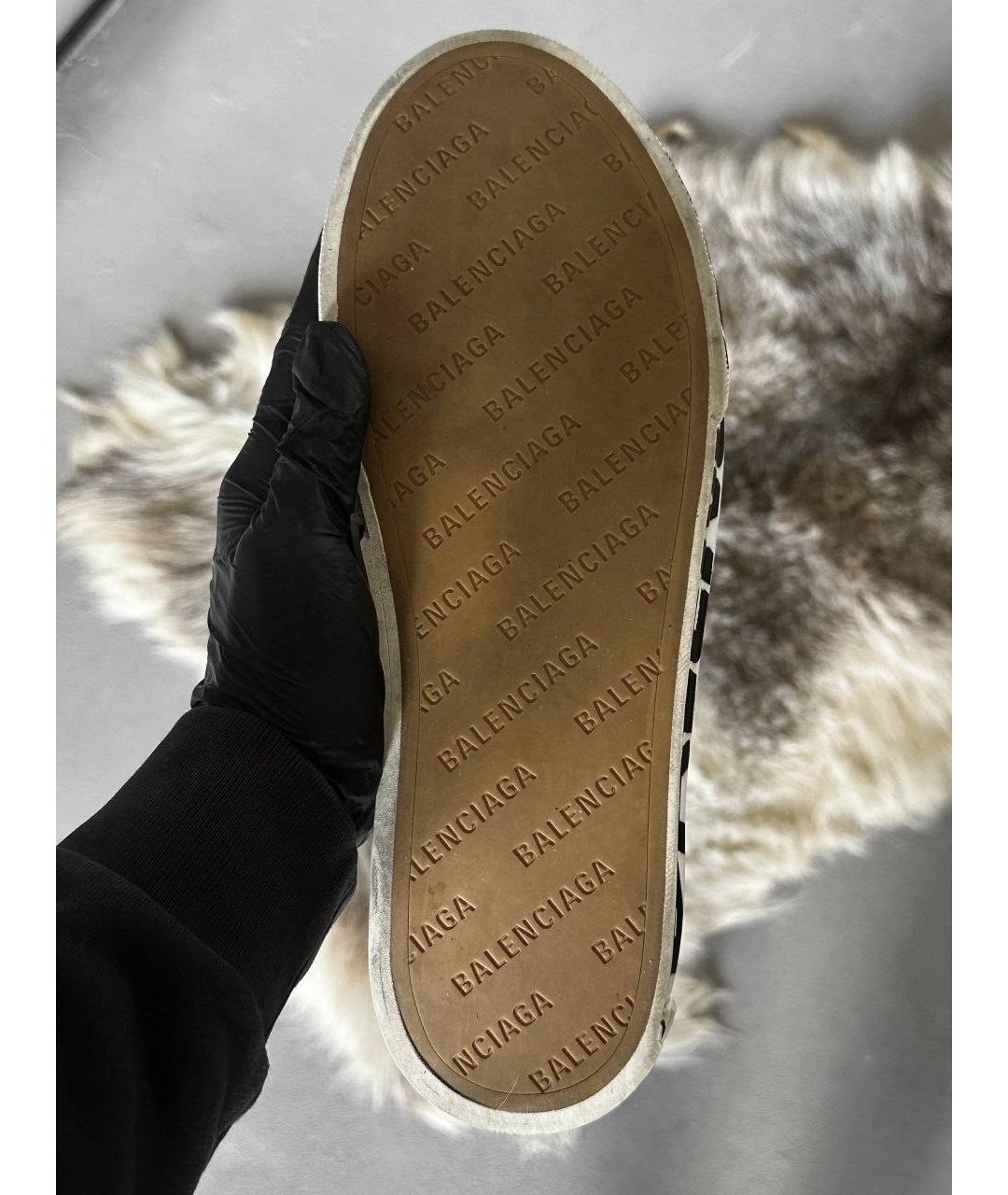 BALENCIAGA Бежевые текстильные низкие кроссовки / кеды, фото 6