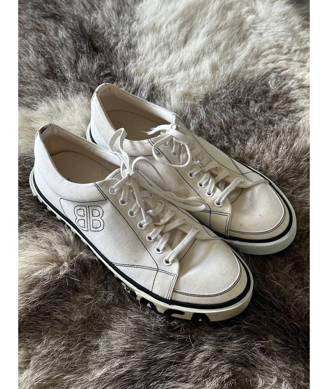 BALENCIAGA Бежевые текстильные низкие кроссовки / кеды, фото 2