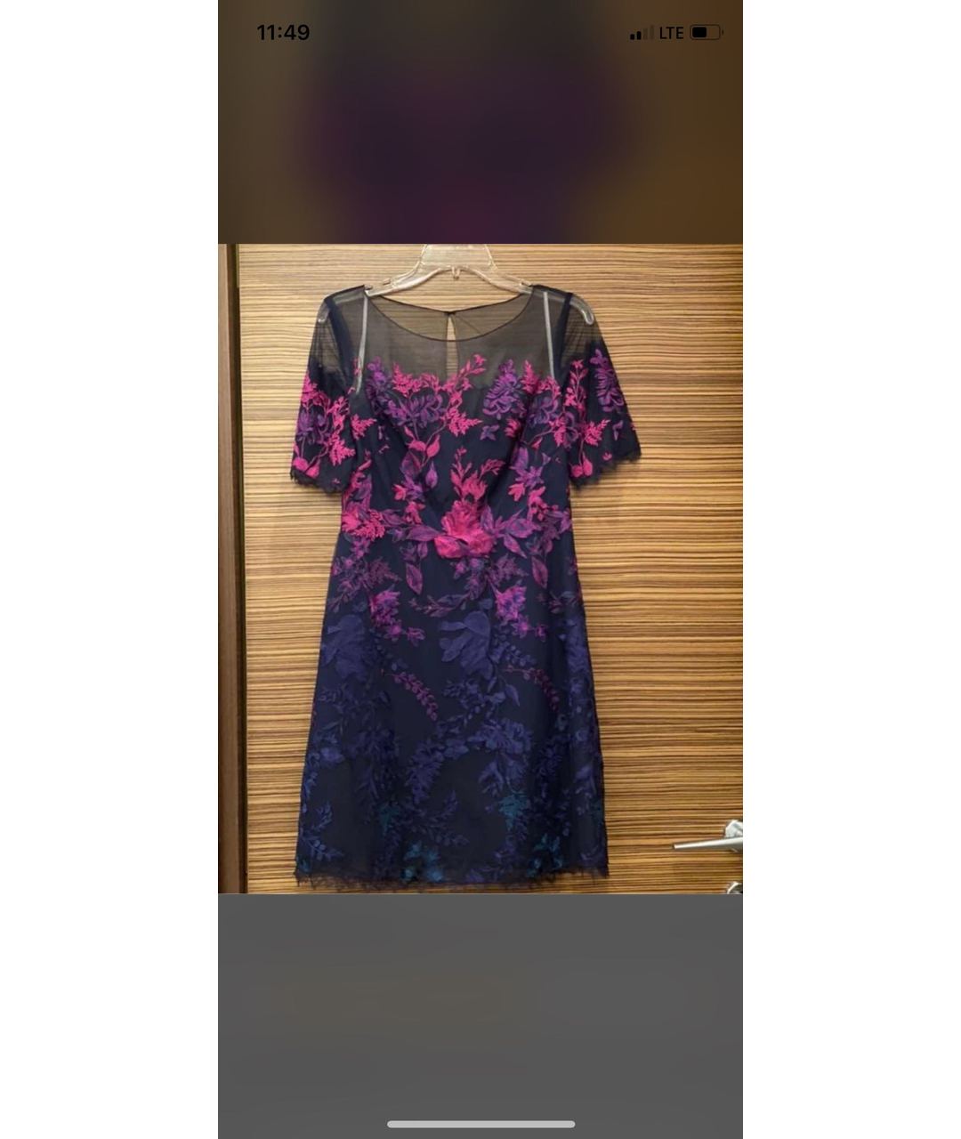 MARCHESA NOTTE Фиолетовое сетчатое повседневное платье, фото 3