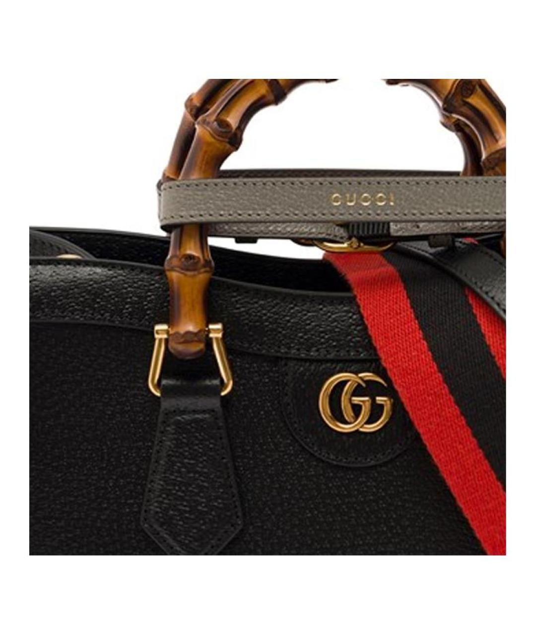 GUCCI Черная кожаная сумка через плечо, фото 4