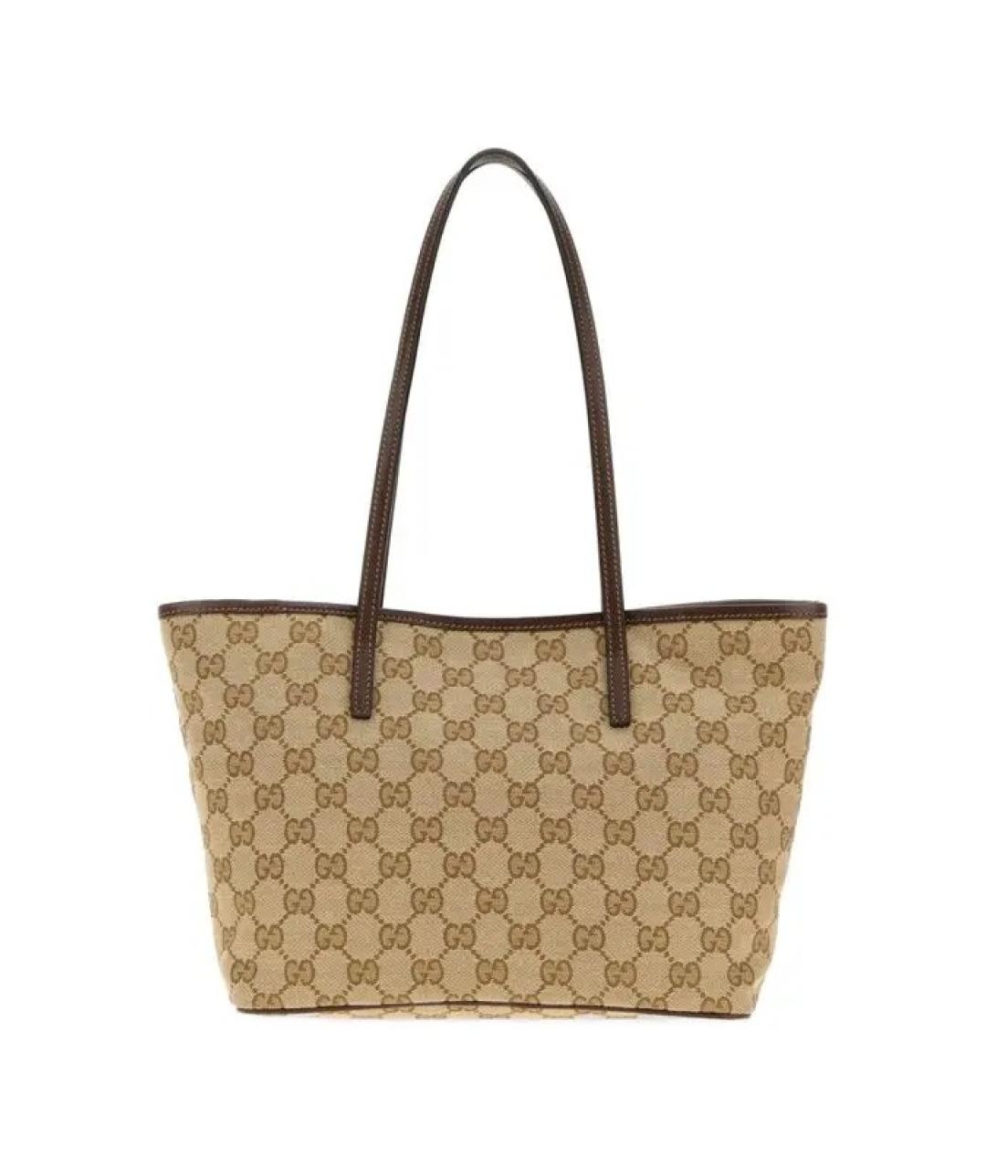 GUCCI Бежевая синтетическая сумка тоут, фото 2