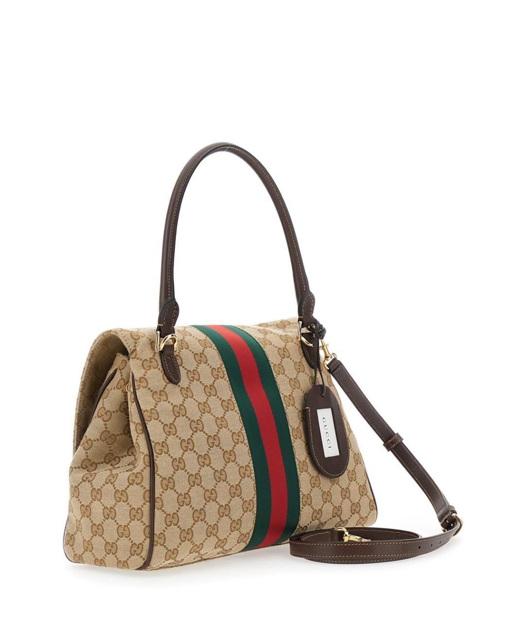 GUCCI Бежевая синтетическая сумка с короткими ручками, фото 2