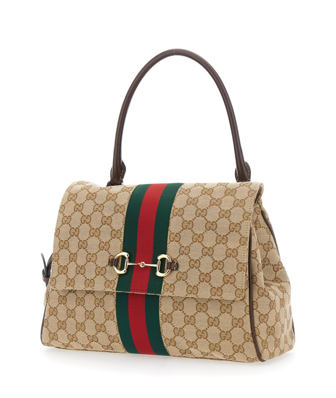 GUCCI Бежевая синтетическая сумка с короткими ручками, фото 3