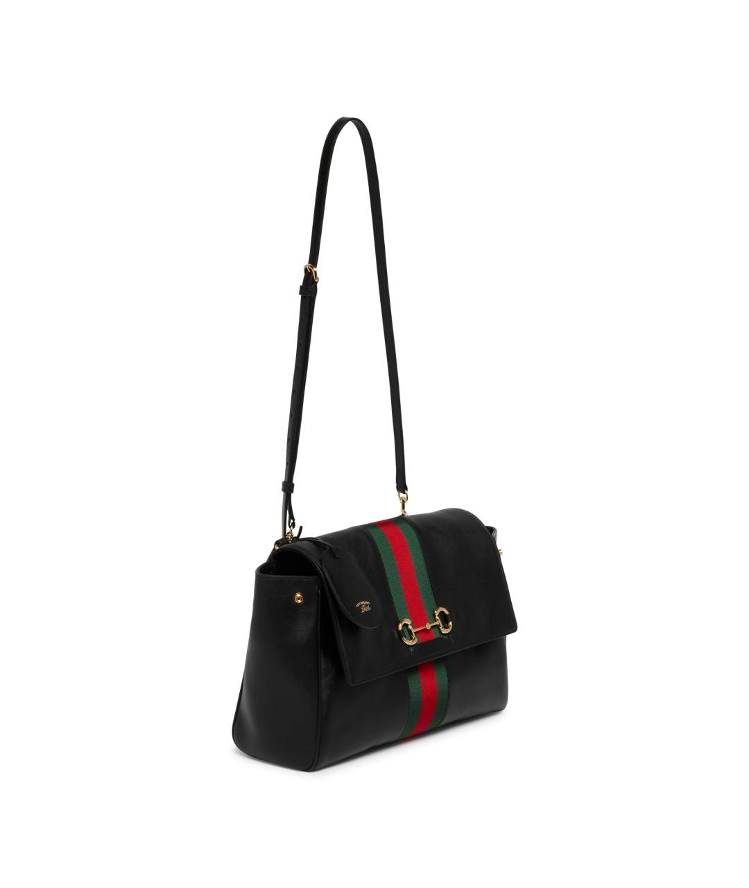 GUCCI Черная кожаная сумка с короткими ручками, фото 2