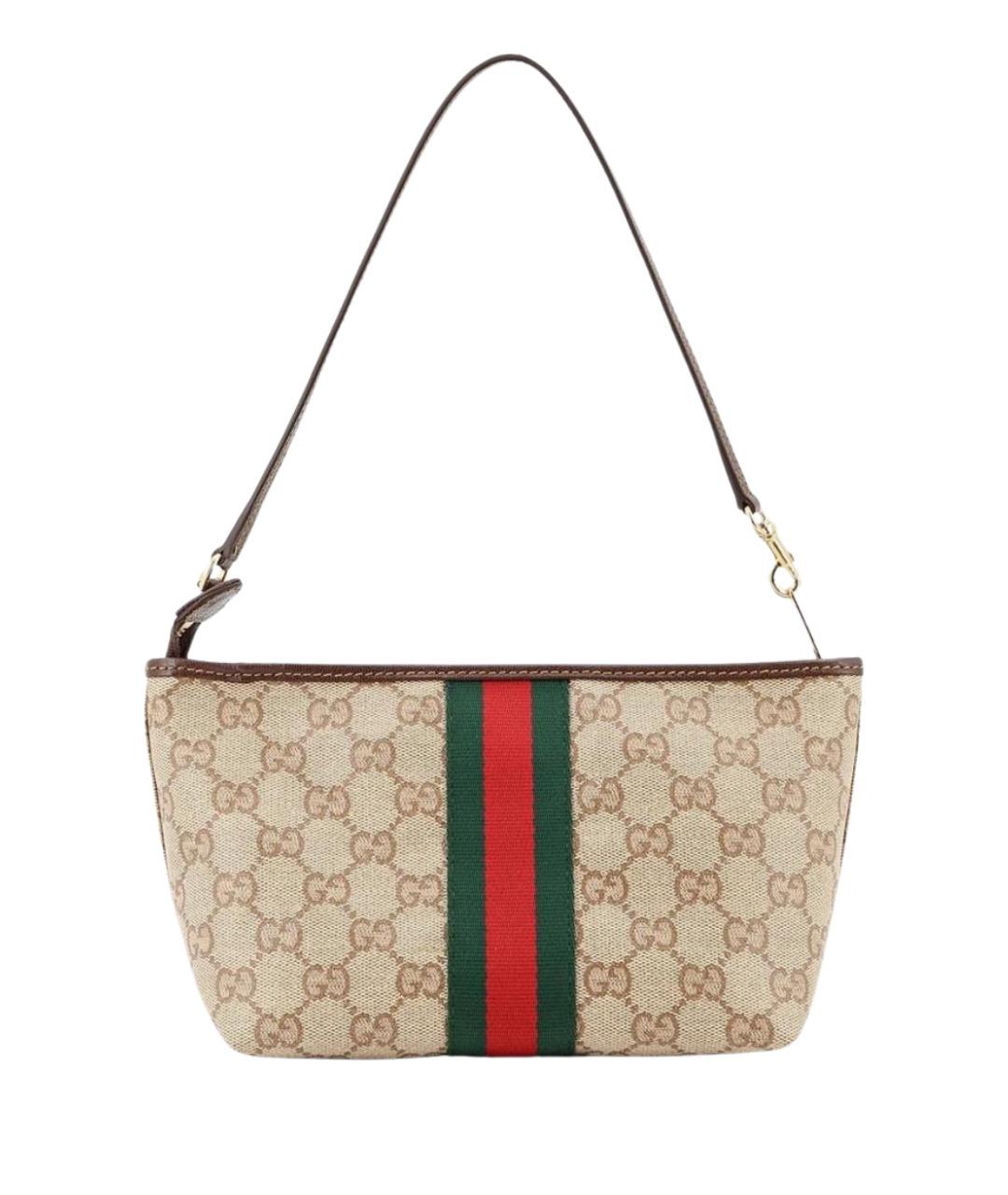 GUCCI Бежевая хлопковая сумка через плечо, фото 1