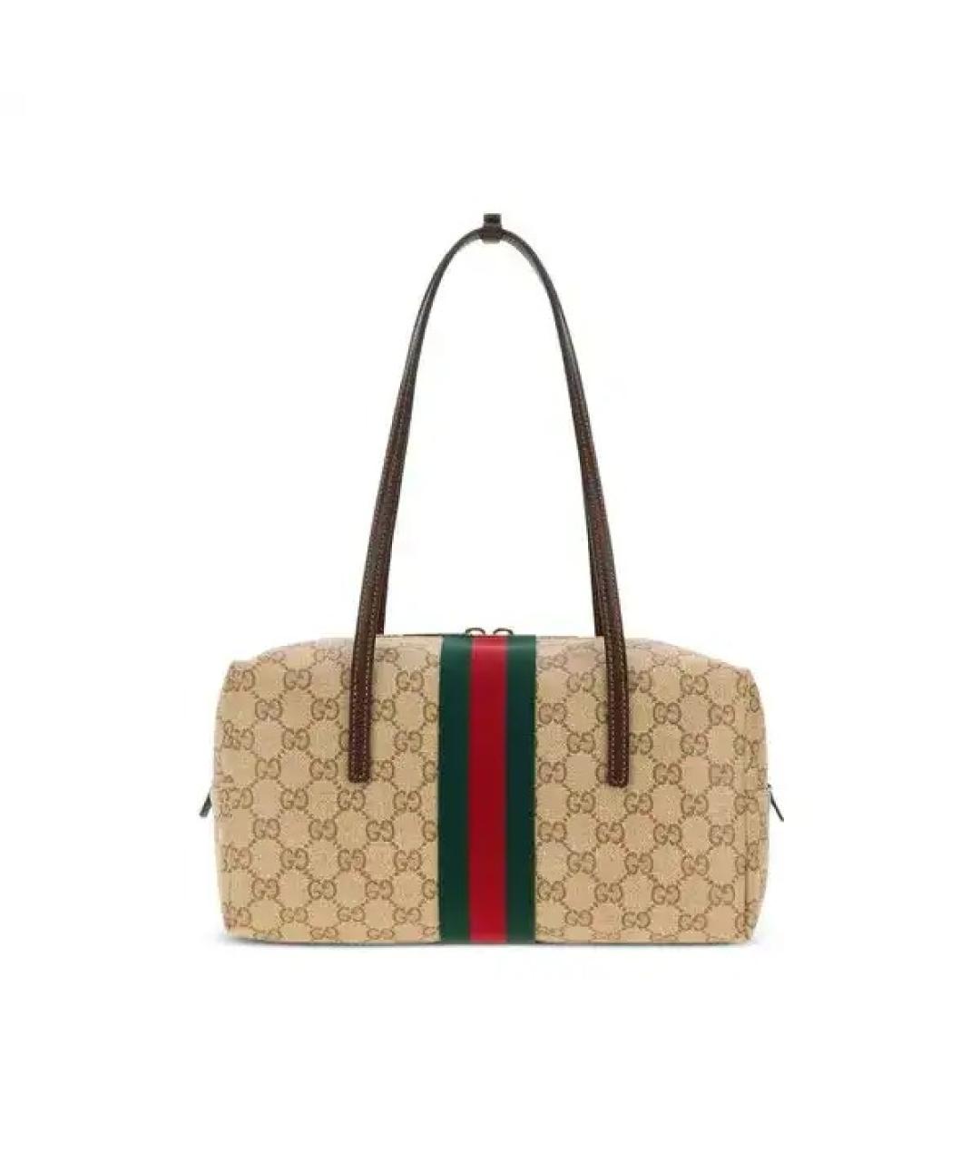 GUCCI Бежевая хлопковая сумка через плечо, фото 1
