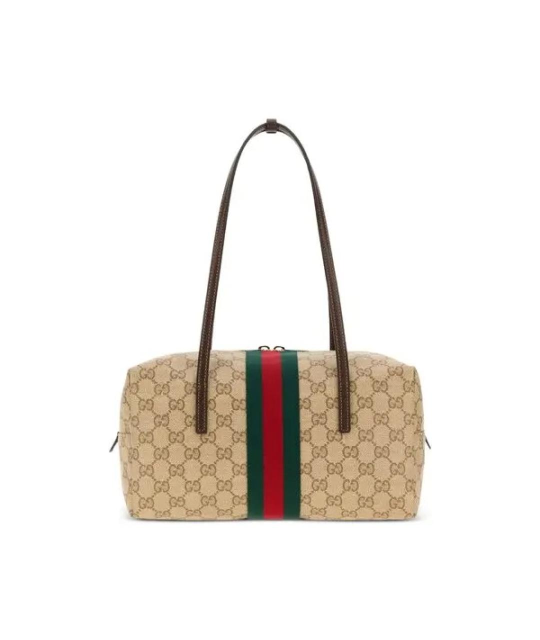 GUCCI Бежевая хлопковая сумка через плечо, фото 3