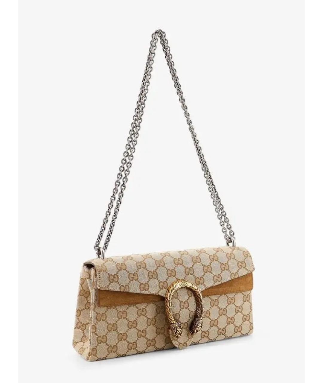 GUCCI Бежевая синтетическая сумка через плечо, фото 4