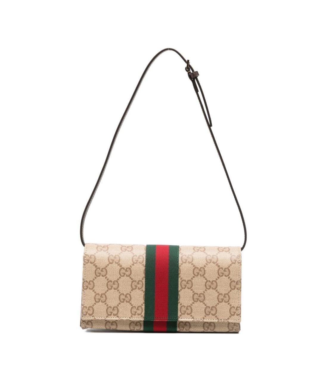 GUCCI Бежевая хлопковая сумка через плечо, фото 1