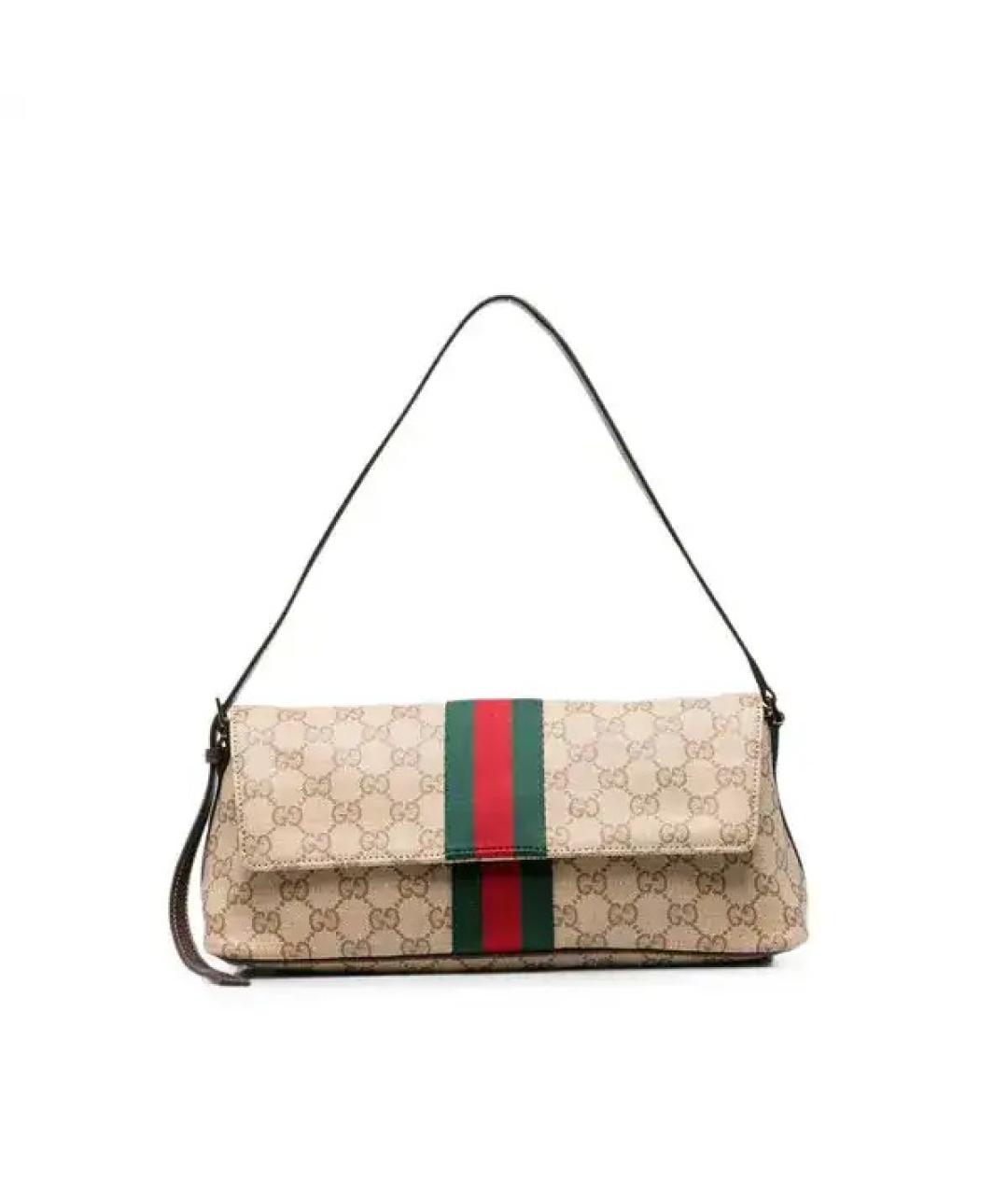 GUCCI Бежевая хлопковая сумка через плечо, фото 1