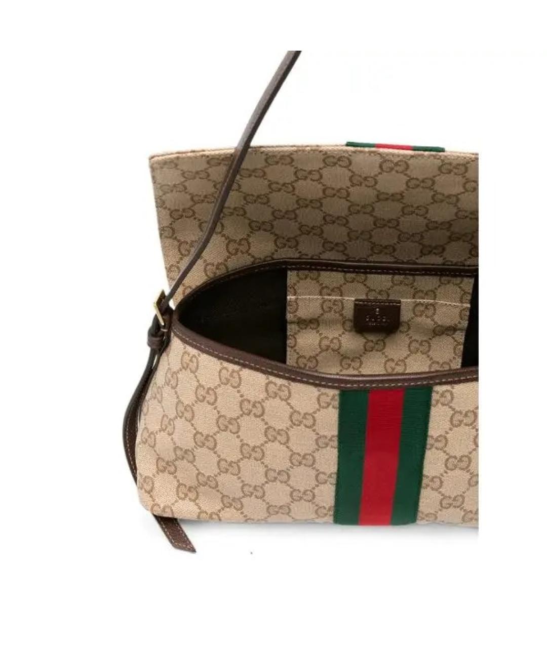 GUCCI Бежевая хлопковая сумка через плечо, фото 4