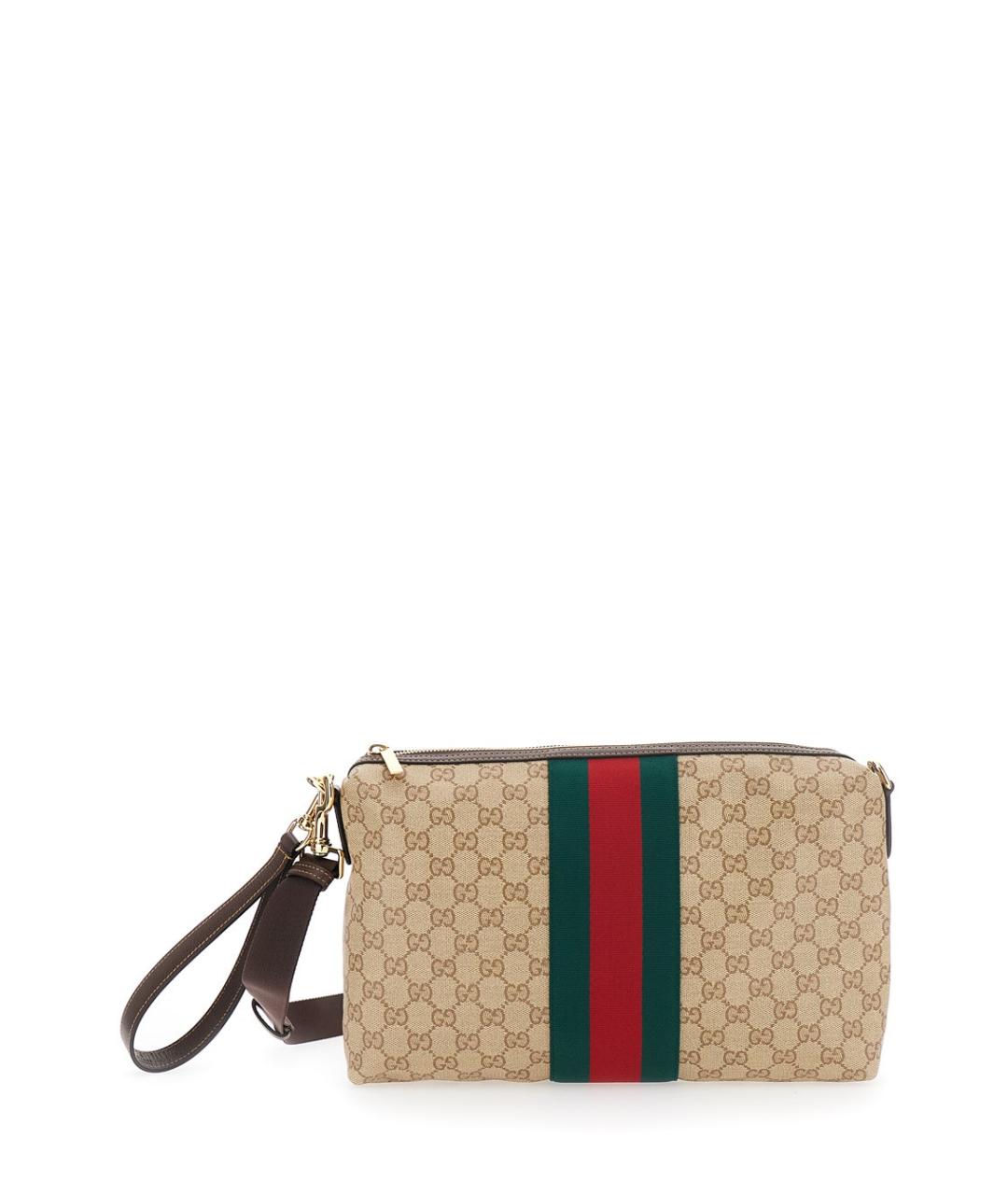 GUCCI Бежевая хлопковая сумка на плечо, фото 1