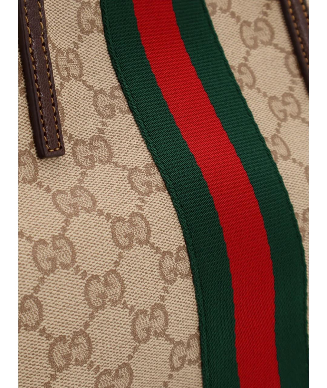 GUCCI Бежевая хлопковая сумка тоут, фото 4