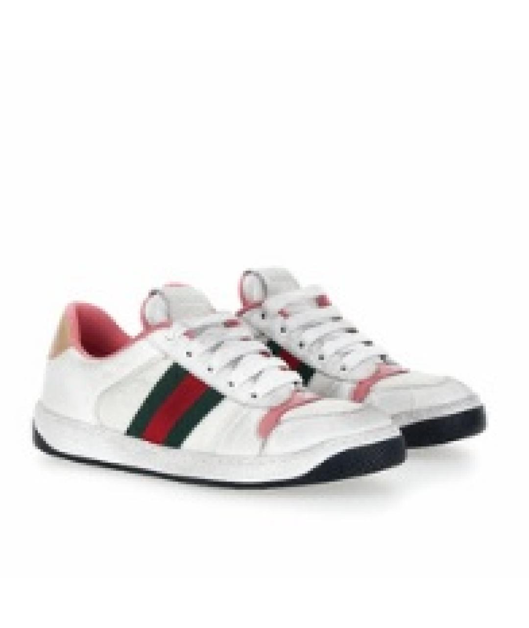 GUCCI Белые синтетические кроссовки, фото 5