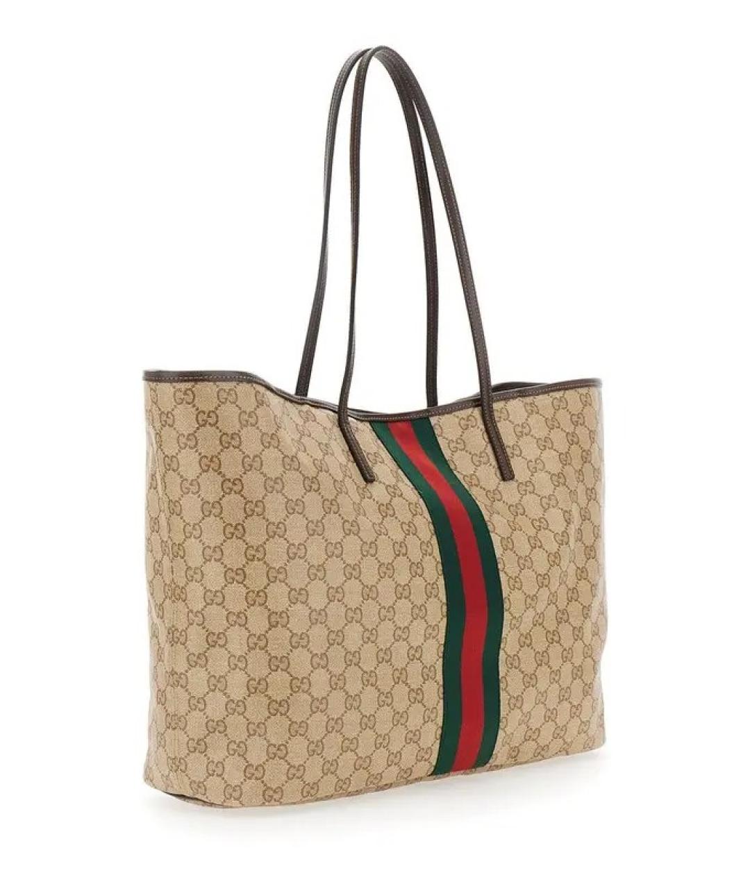 GUCCI Бежевая хлопковая сумка тоут, фото 2