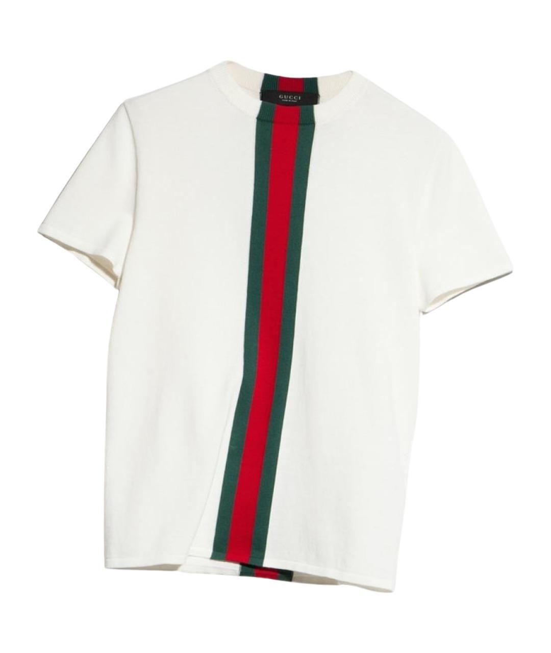 GUCCI Белая хлопковая футболка, фото 1