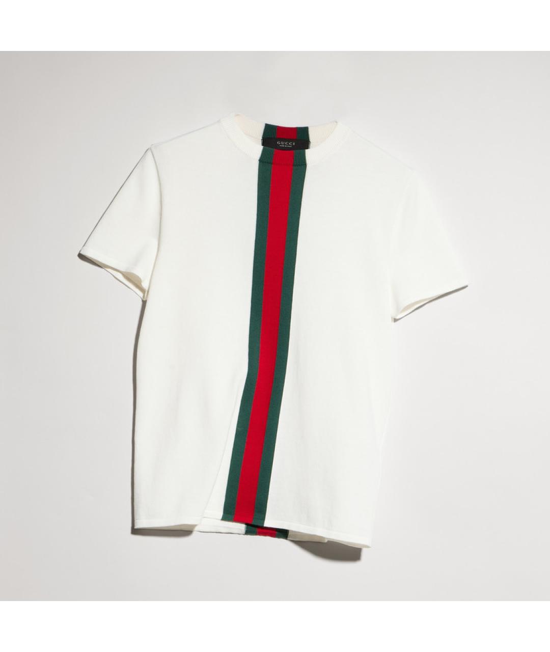 GUCCI Белая хлопковая футболка, фото 3