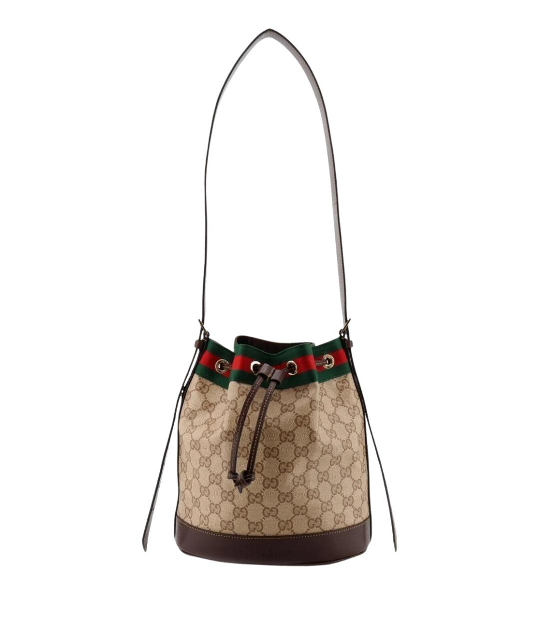 GUCCI Бежевая хлопковая сумка через плечо, фото 1