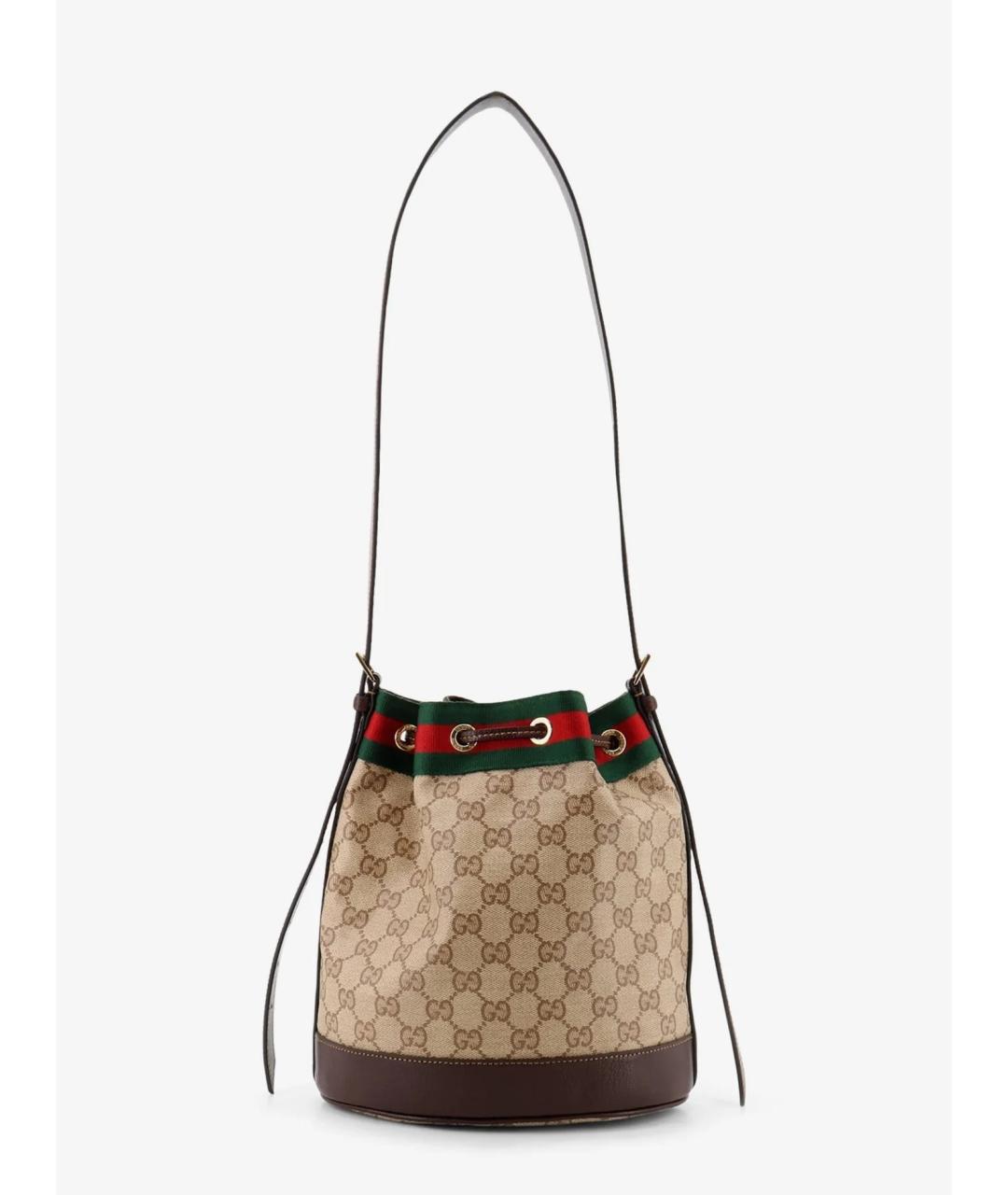 GUCCI Бежевая хлопковая сумка через плечо, фото 3