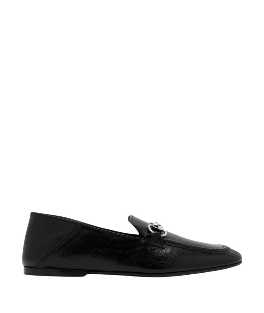 GUCCI Черные кожаные лоферы, фото 1