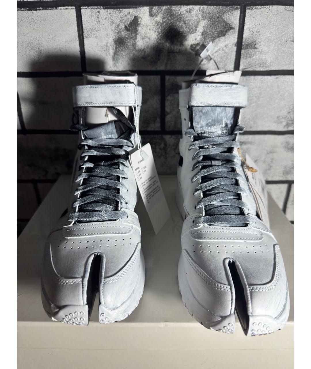 MAISON MARGIELA Белые кожаные высокие кроссовки / кеды, фото 2