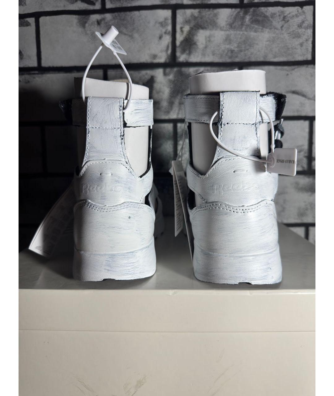 MAISON MARGIELA Белые кожаные высокие кроссовки / кеды, фото 4