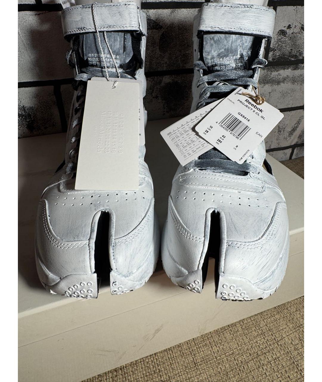 MAISON MARGIELA Белые кожаные высокие кроссовки / кеды, фото 6