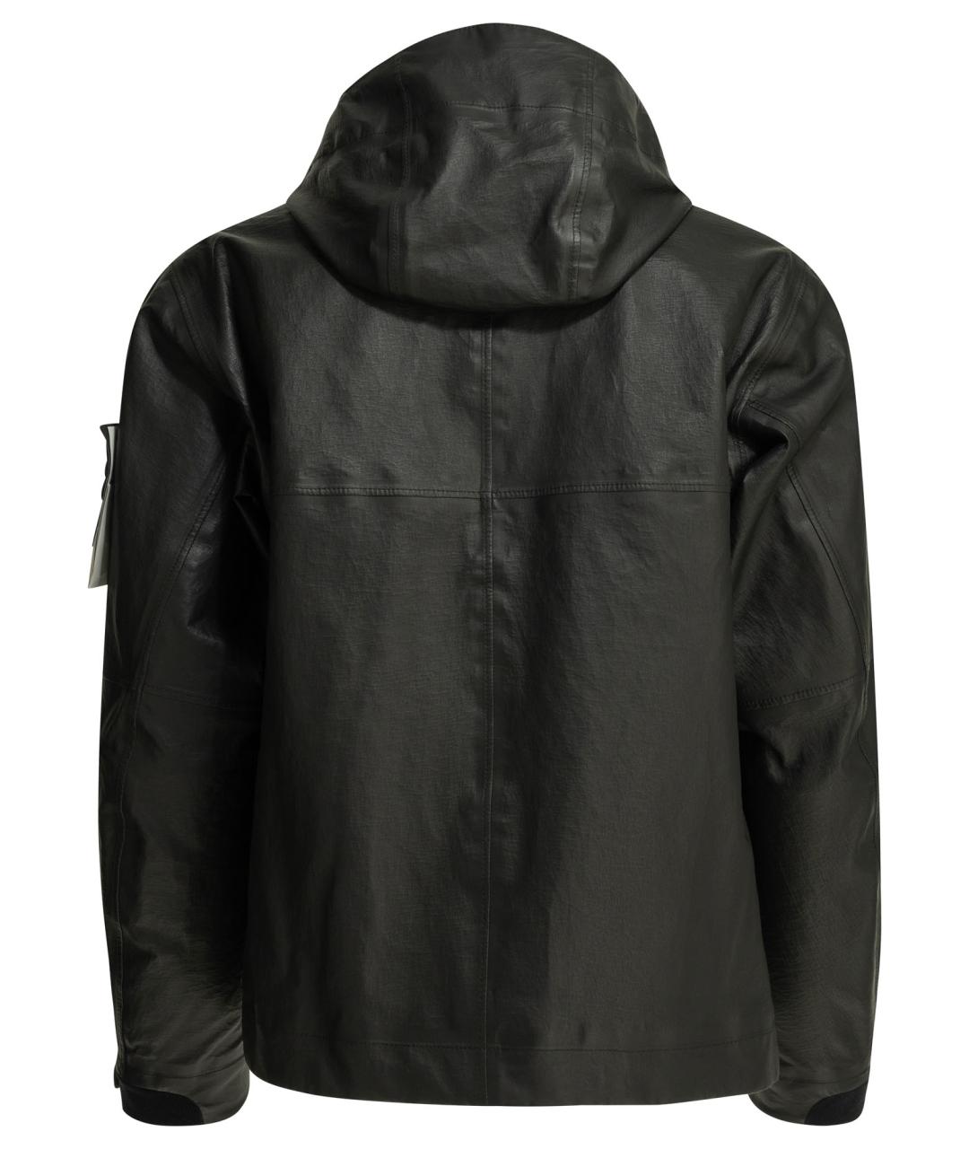 STONE ISLAND Черная кожаная куртка, фото 2
